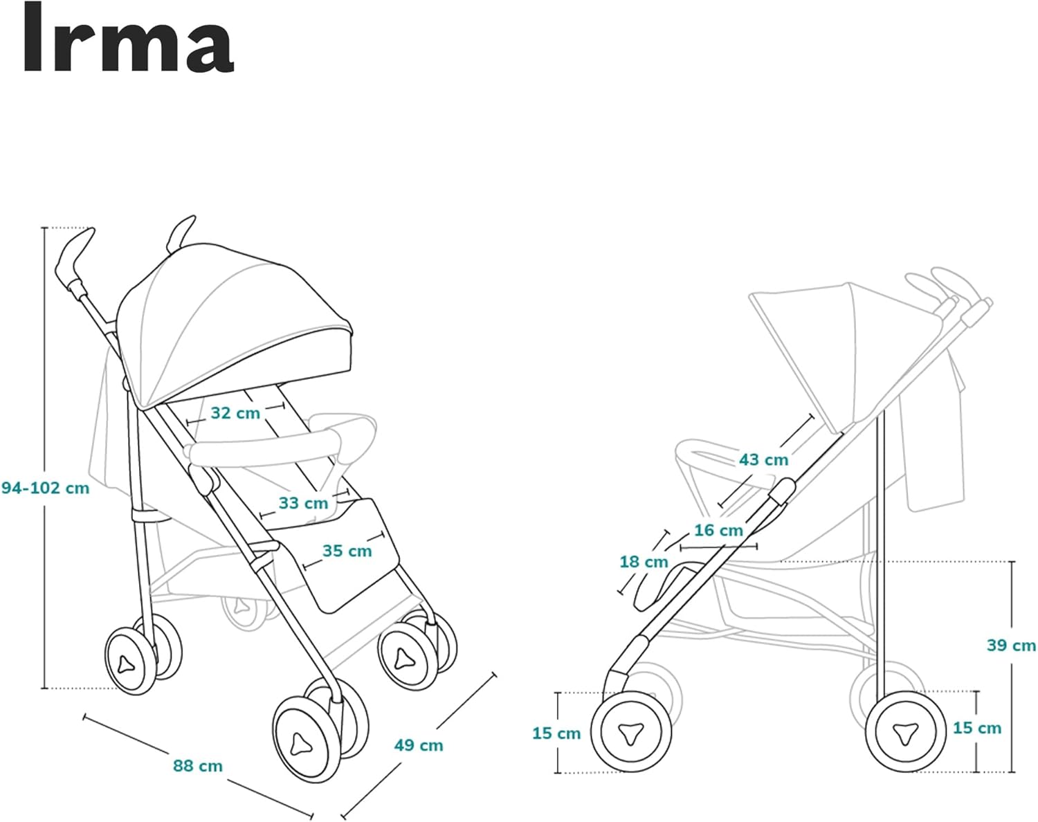 WÓZEK SPACEROWY SPACERÓWKA PARASOLKA LIONELO IRMA - obrazek 3